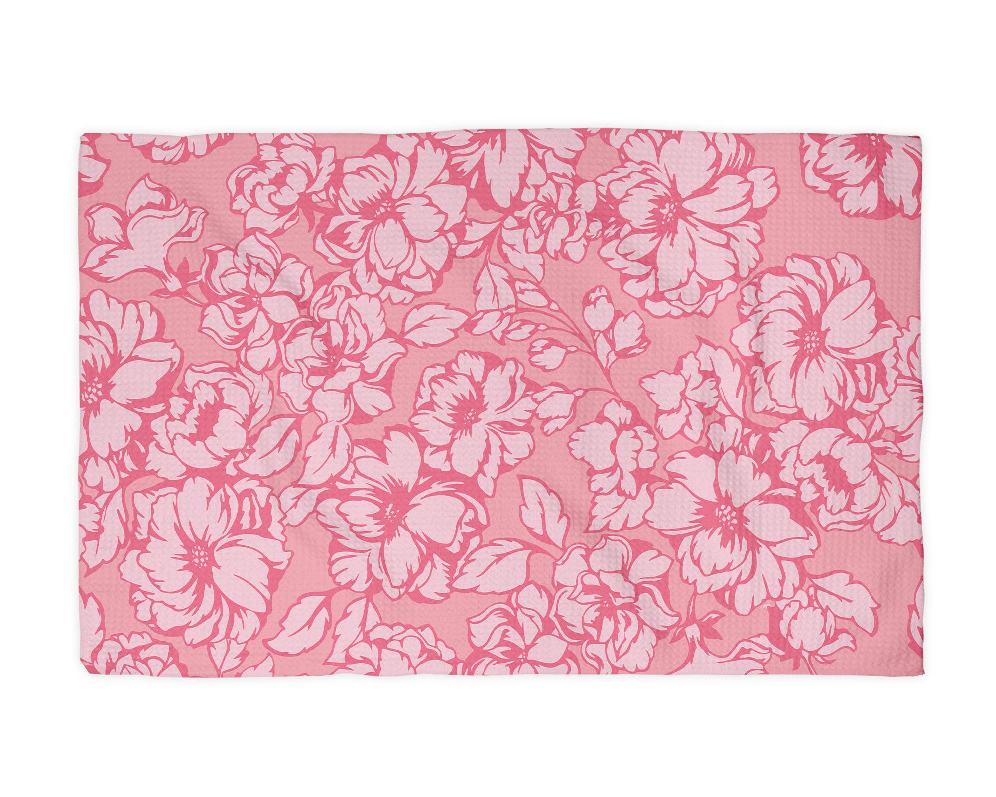 Chinoiserie Floral Kitchen Towel Vase Pink Spring Flower