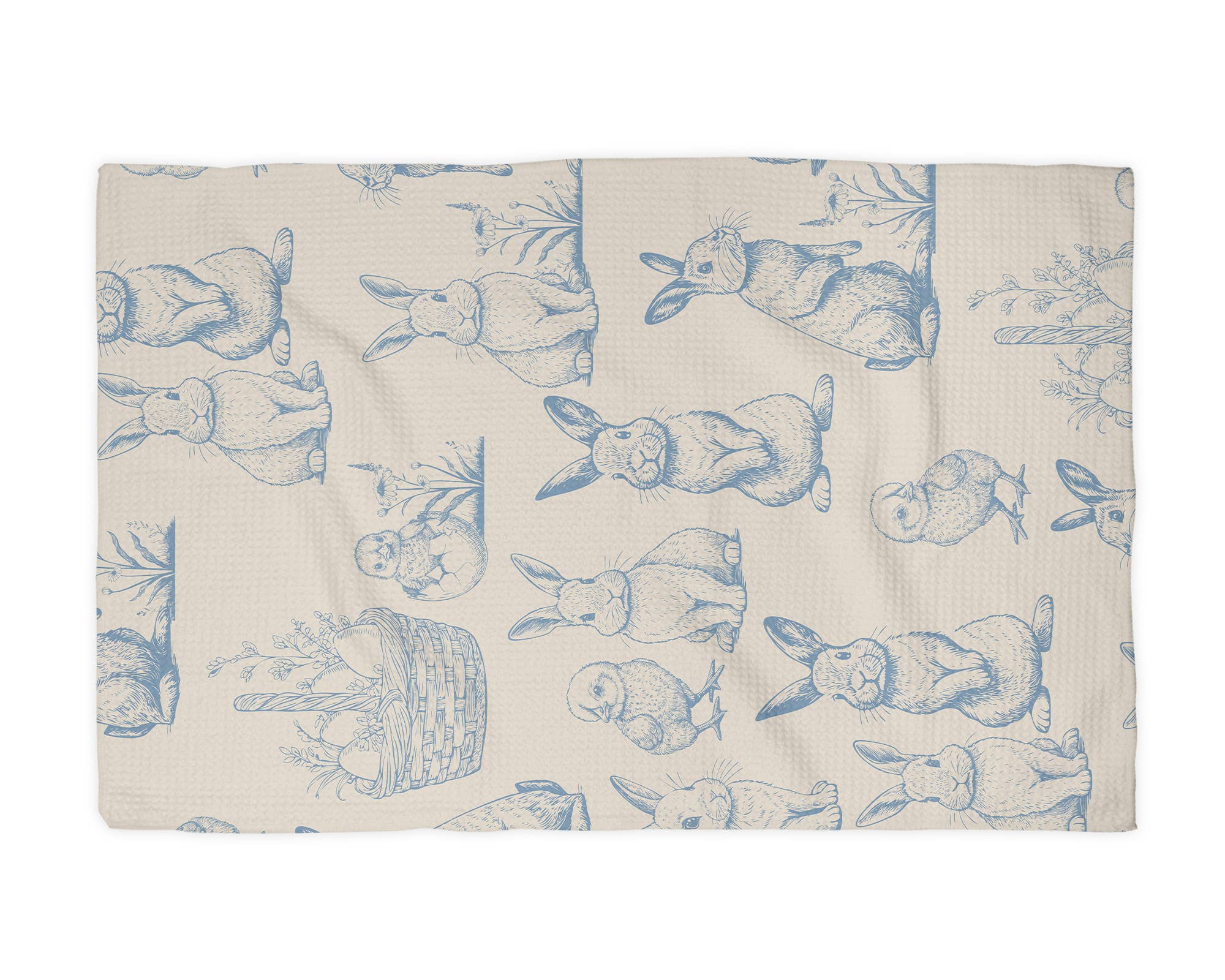 Easter Bunny Rabbit Spring Egg Kitchen Towel Waffle Baking