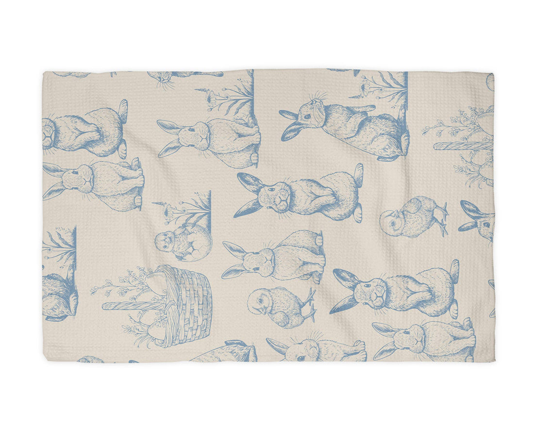 Easter Bunny Rabbit Spring Egg Kitchen Towel Waffle Baking