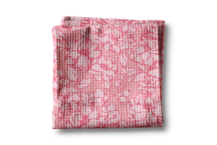 Chinoiserie Floral Kitchen Towel Vase Pink Spring Flower